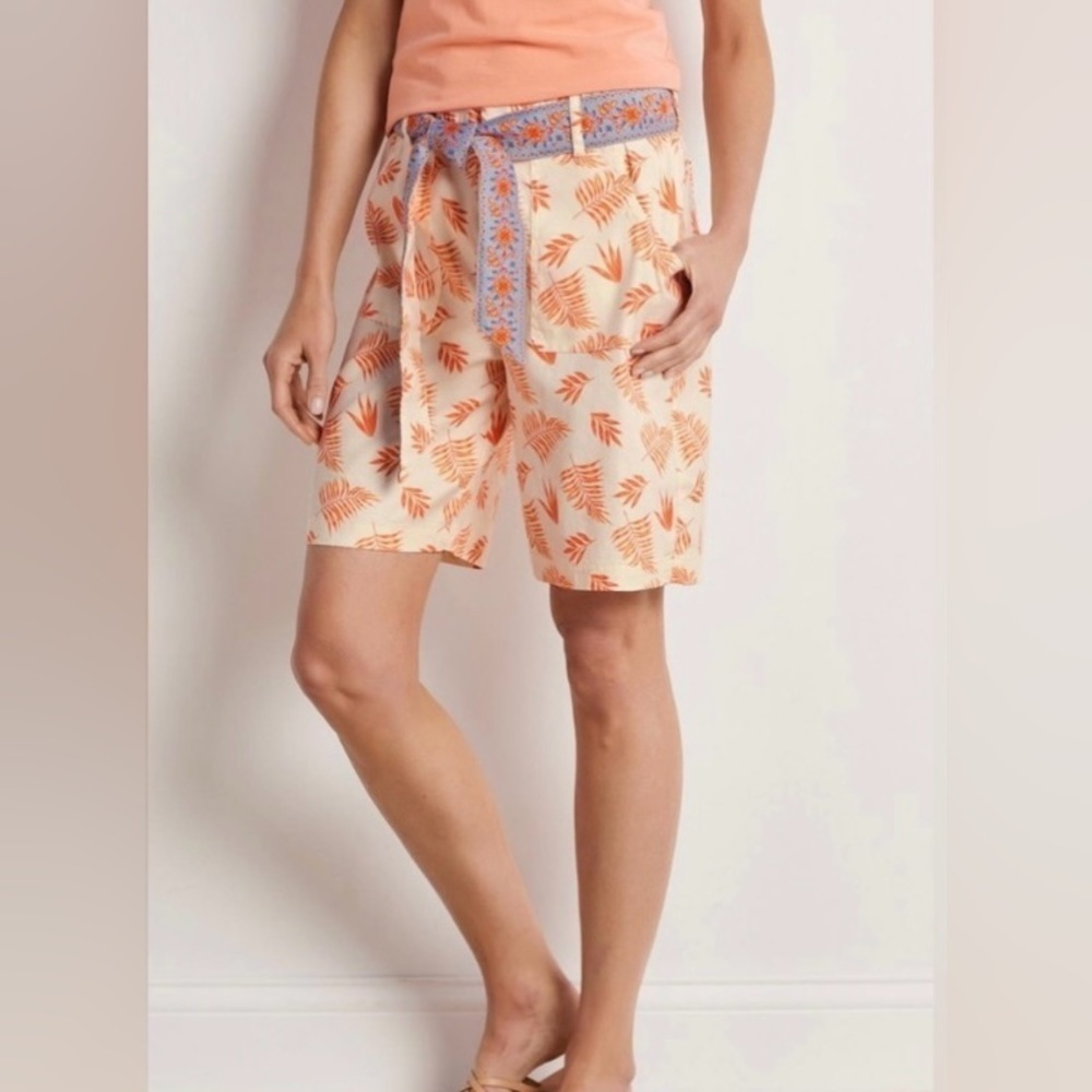 Soft Surroundings Shorts Summer Breeze Palm
Linen Shorts Orange High Waste Sz XL